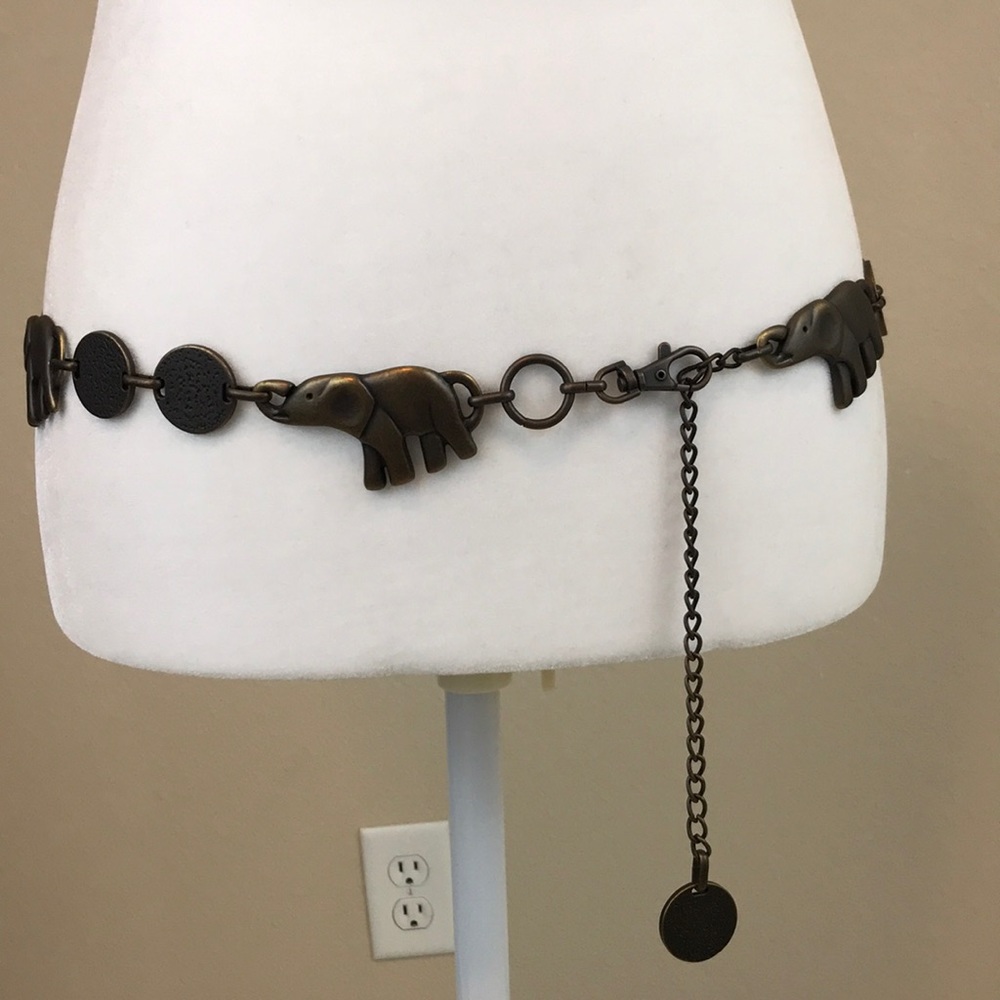 Elephant Chain Belt in Bronze Tone - EUC